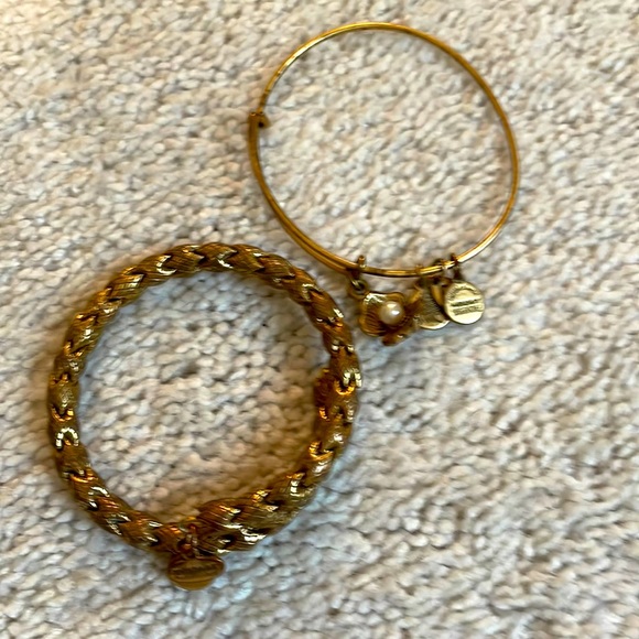 Alex and Ani bundle of 2 bronzy- gold bracelets - Picture 1 of 4